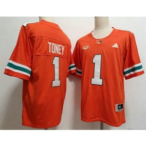 Miami Hurricanes 1 Toney Orange Vapor Limited Men Jersey