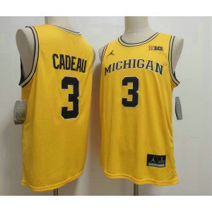 Michigan Wolverines 3 Elliot Cadea Gold Vapor Limited Men Jersey