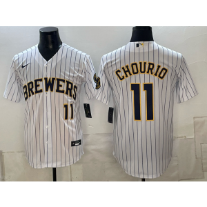 Milwaukee Brewers 11 Jackson Chourio White Men Jersey