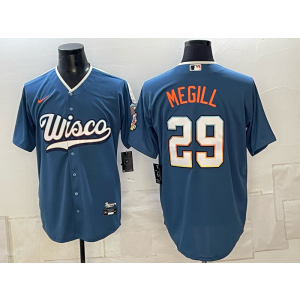 Milwaukee Brewers 29 Megill Blue Men Jersey
