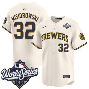 Milwaukee Brewers 32 Jacob Misiorowski Cream 2026 World Series Men Jersey