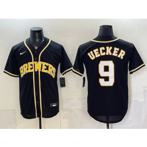 Milwaukee Brewers 9 Uecker 2026 Black Out Cool Base Men Jersey