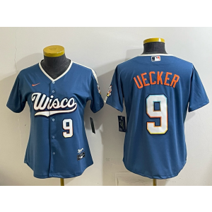 Milwaukee Brewers 9 Uecker Blue 2026 City Connect Cool Base Women Jersey
