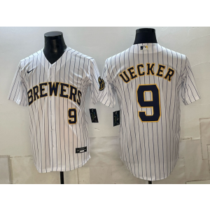 Milwaukee Brewers 9 Uecker White Men Jersey