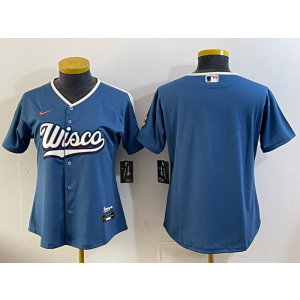 Milwaukee Brewers Blank Blue 2026 City Connect Cool Base Women Jersey
