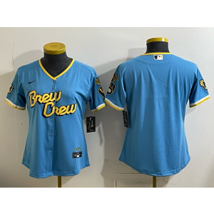 Milwaukee Brewers Blank Blue City Connect Cool Base Youth Jersey Milwaukee Brewers Blank Blue City Connect Cool Base Youth Jersey