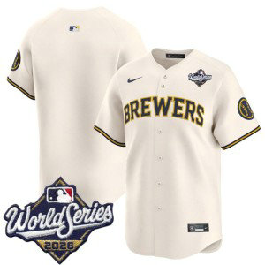 Milwaukee Brewers Blank Cream 2026 World Series Men Jersey