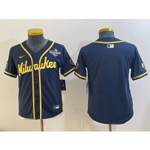 Milwaukee Brewers Blank Navy 2026 World Series Youth Jersey