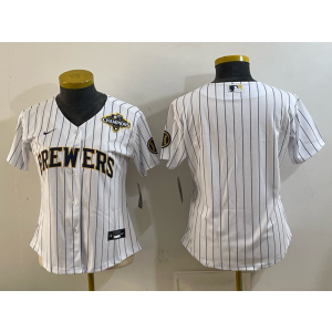 Milwaukee Brewers Blank White 2026 World Series Champions Women Jersey