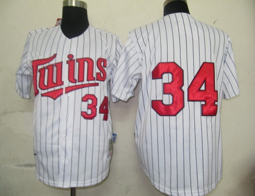 Minnesota Twins #34 Kirby Puckett 1991 White Throwback Jersey
