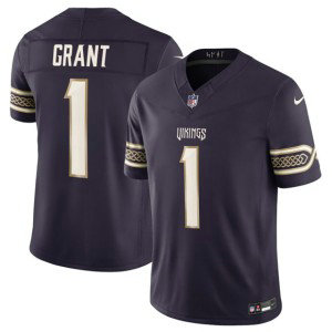 Minnesota Vikings 1 Bud Grant Deep Purple 2026 Rivalries F.U.S.E. Vapor Limited Men Jersey