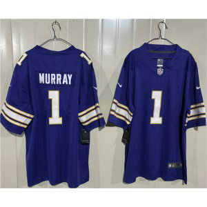 Minnesota Vikings 1 Kyler Murray Purple Throwback Vapor Limited Men Jersey