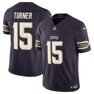 Minnesota Vikings 15 Dallas Turner Deep Purple 2026 Rivalries F.U.S.E. Vapor Limited Men Jersey
