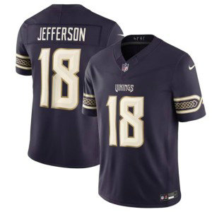 Minnesota Vikings 18 Justin Jefferson Deep Purple 2026 Rivalries F.U.S.E. Vapor Limited Men Jersey