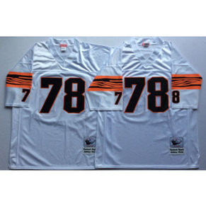 Mitchell and Ness NFL Bengals 78 Anthony Munoz Throwback White Jersey
