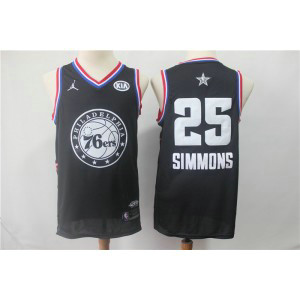 NBA 76ers 25 Ben Simmons Black 2019 All-Star Game Men Jersey