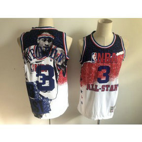 NBA 76ers 3 Allen Iverson White All-Star 1991 Hardwood Classics Men Jersey