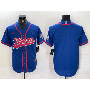 NBA 76ers Blank Blue Vapor Baseball Limited Men Jersey