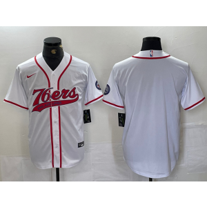 NBA 76ers Blank White Vapor Baseball Limited Men Jersey