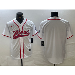 NBA 76ers Blank White Vapor Baseball Limited Men Jersey