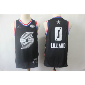 NBA Blazers 0 Damian Lillard 2019 All-Star Black Swingman Men Jersey