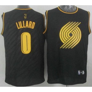 NBA Blazers 0 Damian Lillard Black Precious Metals Men Jersey NBA Blazers 0 Damian Lillard Black Precious Metals Men Jersey