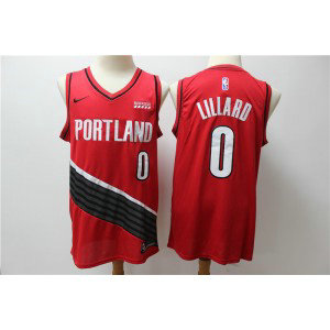 NBA Blazers 0 Damian Lillard Red City Edition Nike Men Jersey NBA Blazers 0 Damian Lillard Red City Edition Nike Men Jersey