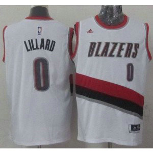 NBA Blazers 0 Damian Lillard White Home Men Jersey NBA Blazers 0 Damian Lillard White Home Men Jersey