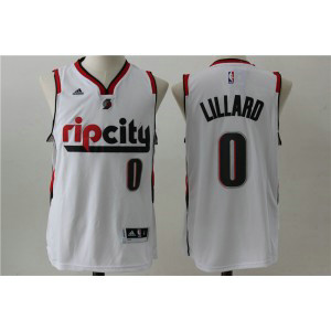 NBA Blazers 0 Damian Lillard White Rip City Swingman Men Jersey