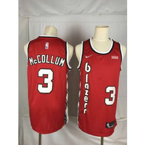 NBA Blazers 3 C.J. McCollum Red Nike Men Jersey