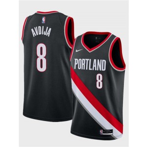 NBA Blazers 8 Deni Avdija Black Icon Edition Nike Men Jersey