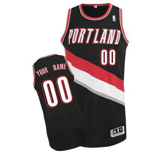 NBA Blazers Black Customized Men Jersey