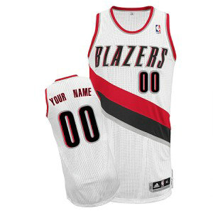 NBA Blazers White Customized Men Jersey