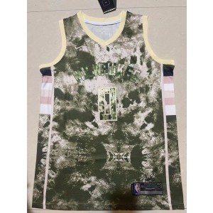 NBA Bucks 0 Damian Lillard Camo Nike Men Jersey