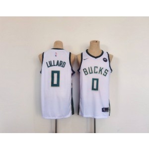 NBA Bucks 0 Damian Lillard White Nike Youth Jersey