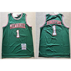 NBA Bucks 1 Oscar Robertson Green 1971-72 Hardwood Classics Men Jersey NBA Bucks 1 Oscar Robertson Green 1971-72 Hardwood Classics Men Jersey