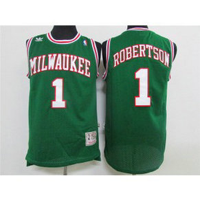 NBA Bucks 1 Oscar Robertson Green Hardwood Classics Men Jersey