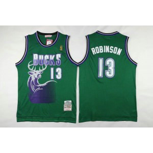 NBA Bucks 13 Robinson Green Hardwood Classics Men Jersey