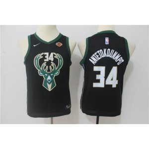 NBA Bucks 34 Giannis Antetokounmpo Black Nike Swingman Youth Jersey