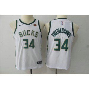 NBA Bucks 34 Giannis Antetokounmpo White Nike Swingman Youth Jersey