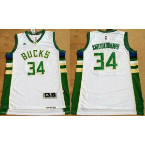 NBA Bucks 34 Giannis Antetokounmpo White Revolution 30 Men Jersey