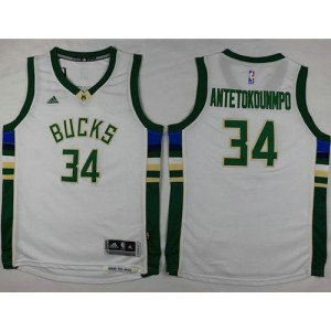 NBA Bucks 34 Giannis Antetokounmpo White Youth Jersey