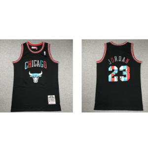 NBA Bulls 23 Michael Jordan Black Throwback Men Jersey NBA Bulls 23 Michael Jordan Black Throwback Men Jersey