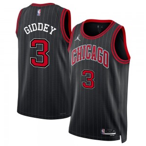 NBA Bulls 3 Josh Giddey Black Jordan Men Jersey NBA Bulls 3 Josh Giddey Black Jordan Men Jersey