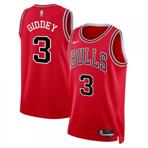 NBA Bulls 3 Josh Giddey Red Nike Men Jersey NBA Bulls 3 Josh Giddey Red Nike Men Jersey