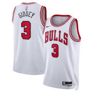 NBA Bulls 3 Josh Giddey White Nike Men Jersey NBA Bulls 3 Josh Giddey White Nike Men Jersey