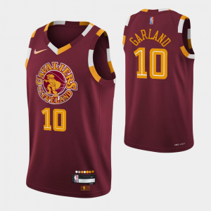 NBA Cavaliers 10 Darius Garland 75th Anniversary Wine Nike Men Jersey