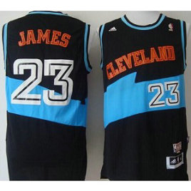 NBA Cavaliers 23 LeBron James Black ABA Hardwood Classic Men Jersey