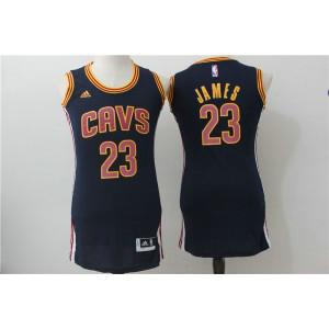 NBA Cavaliers 23 LeBron James Navy Blue Swingman Women Jersey