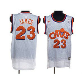 NBA Cavaliers 23 LeBron James White CAVS Mitchell and Ness Men Jersey